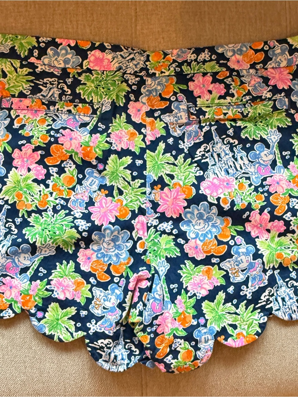 Disney Lilly Pulitzer Buttercup Scallop Shorta